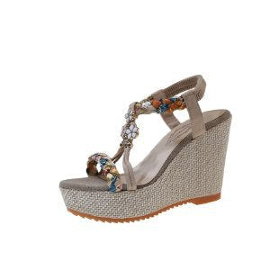 Dame wedge-sandaler med komfortabelt fodseng og iøjnefaldende dekor Stilla