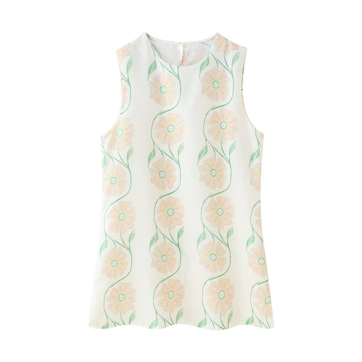 Femme Floral Broderet Ærmeløs Top Stilla