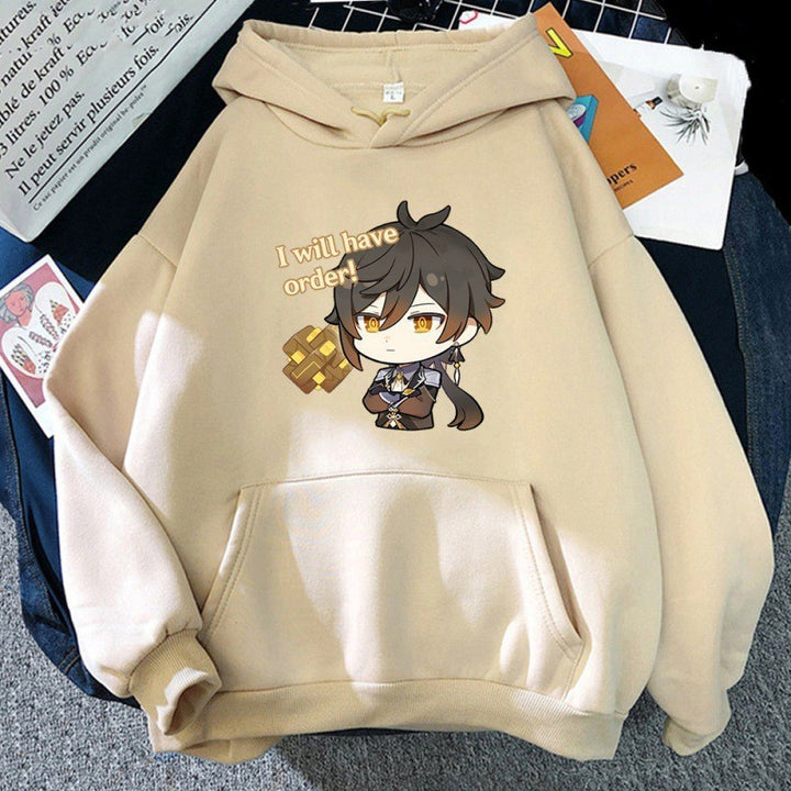 Kvinders hoodie med sød anime design og behagelig pasform Skovae