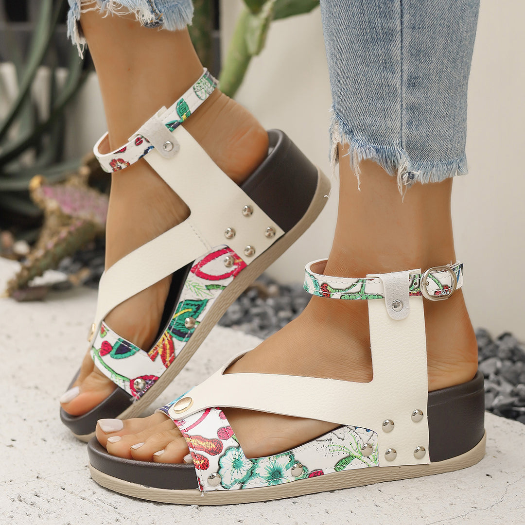 Dame komfortable sandaler med florale accenter Stilla