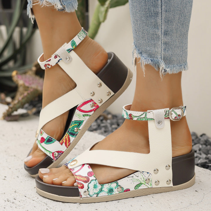 Dame komfortable sandaler med florale accenter Stilla