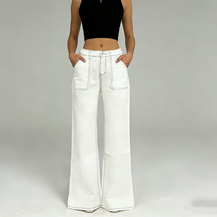 Dame High-Waist Jeans i Vintage-stil Skovae