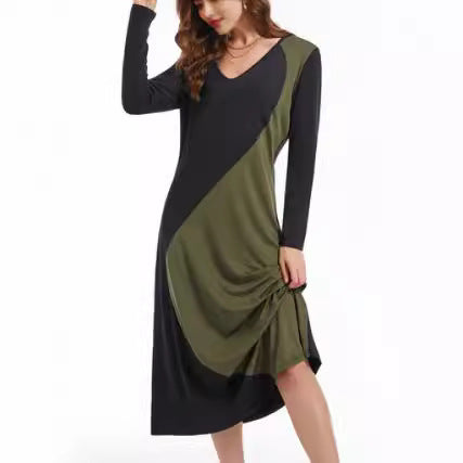 Dame Maxikjole med moderne geometrisk design Stilla