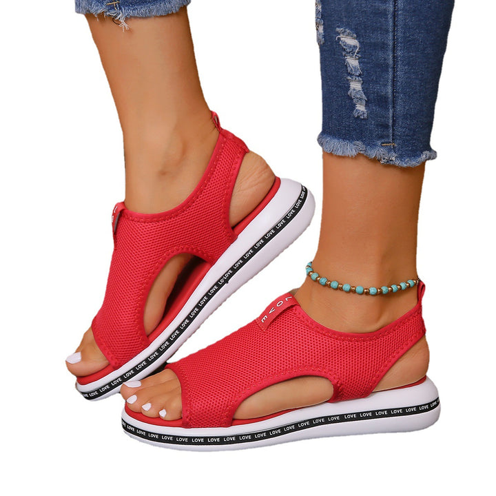 Dame Åndbare Slip-On Sandaler med åben Design Stilla