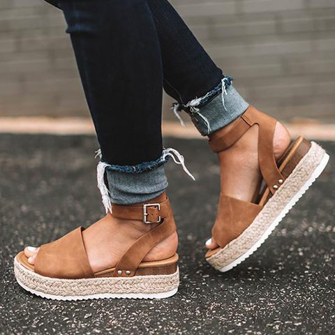 Dame espadrille-sandaler med justerbar rem og polstret sål Stilla