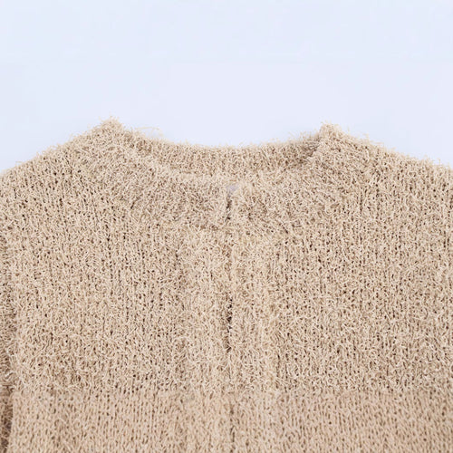 Femme Struktur Strik Cardigan med Frynsesleeve Stilla