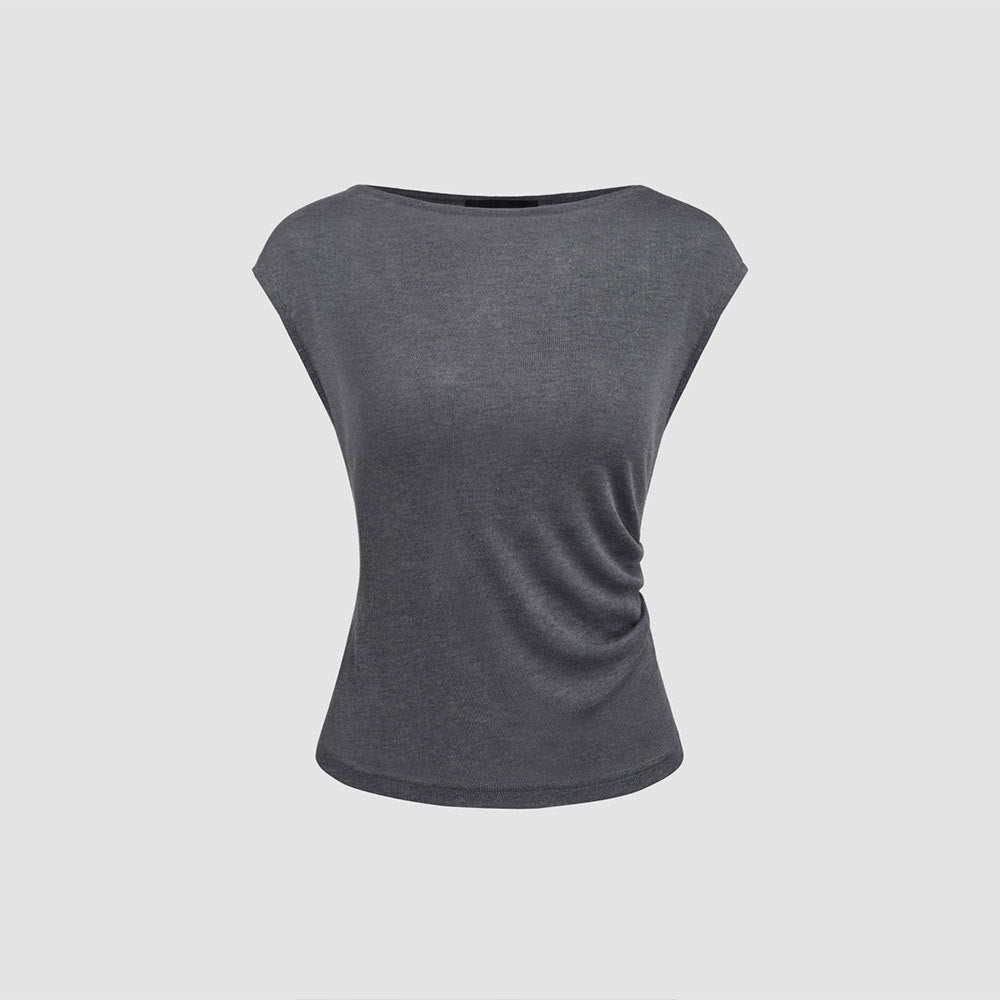 Damer elegant top med asymmetrisk draperet design Stilla