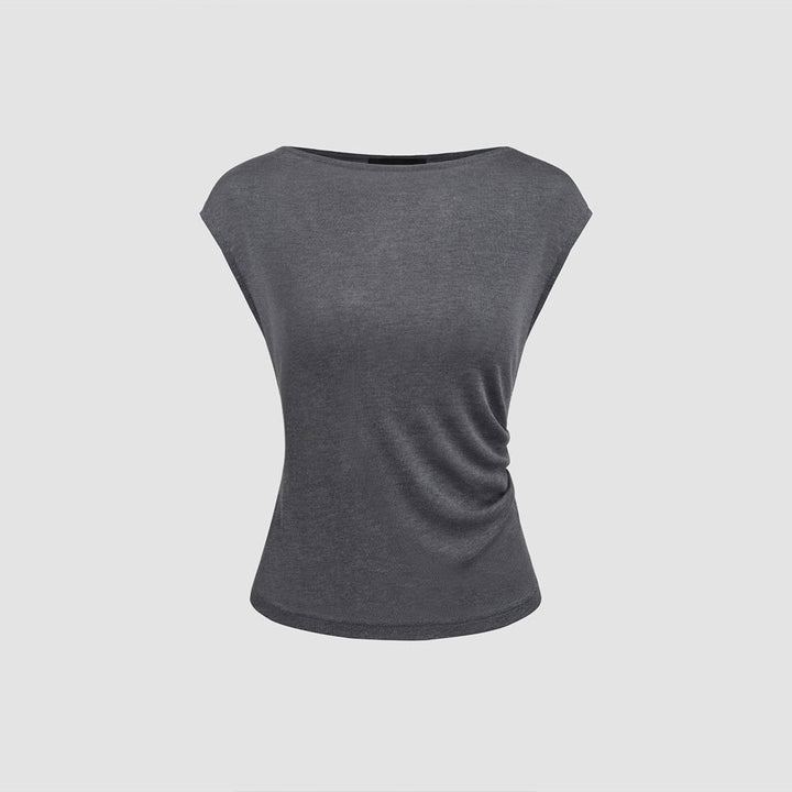 Damer elegant top med asymmetrisk draperet design Stilla