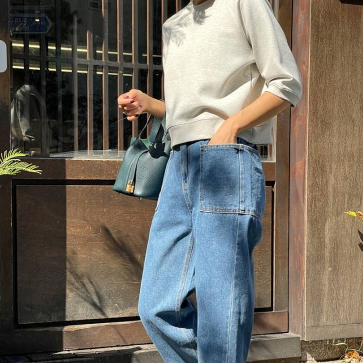 Dame casual sweatshirt med 3/4 ærmer Stilla