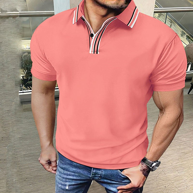 Herrer polo shirt med moderne krave og elegante accenter Stilla