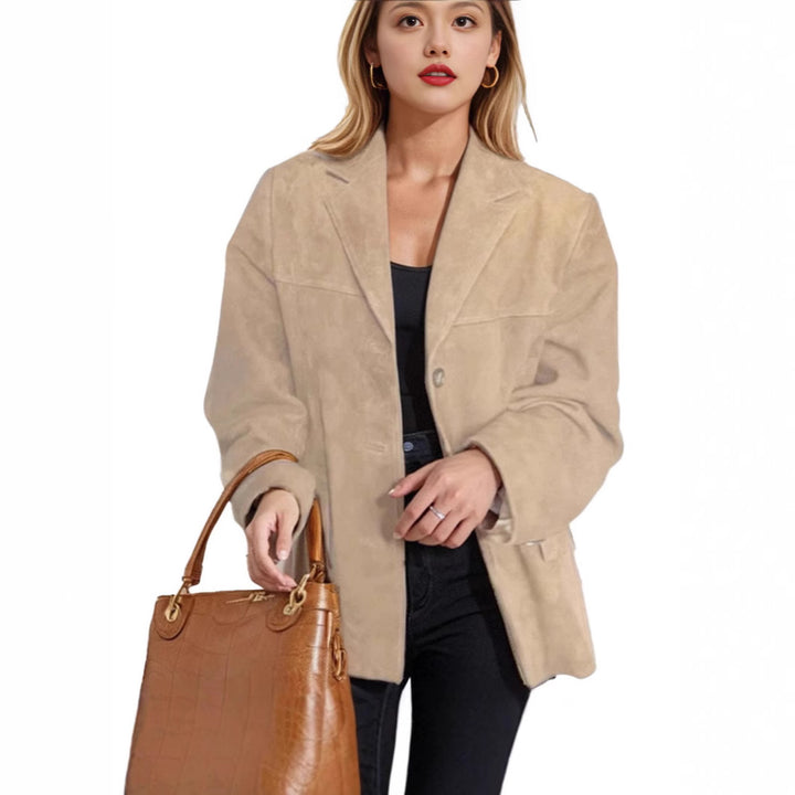 Femme Suede Blazer med ustruktureret snit Stilla