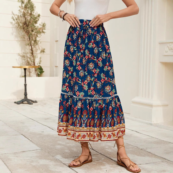 Kvinder Bohemian Floral Maxi Nederdel Stilla