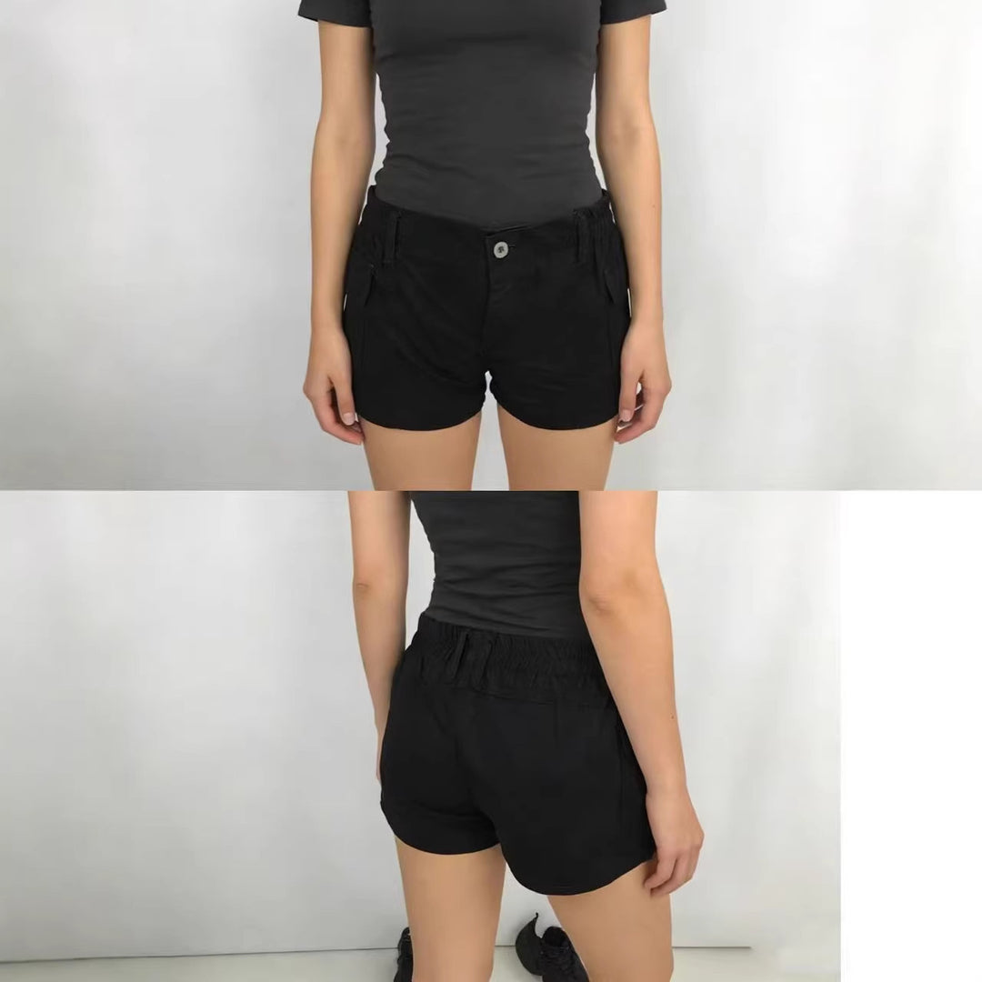 Dame cargo-shorts med funktionelle sidelommer og elastisk talje Skovae