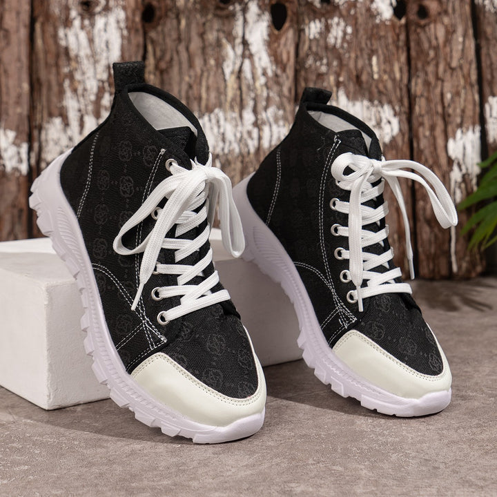 Dame High-Top Sneakers med moderigtigt logomønster og skridsikker sål Stilla