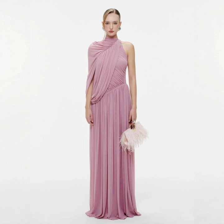 Dame Elegant wrap dress with asymmetric design and flowing drape Skovae