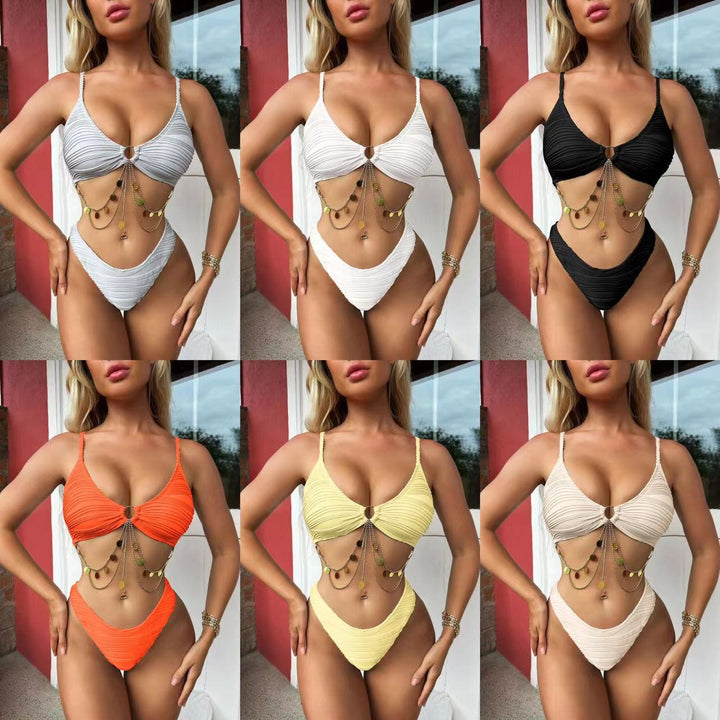 Damebikini med eksklusiv smykke detalje og raffineret snit Stilla