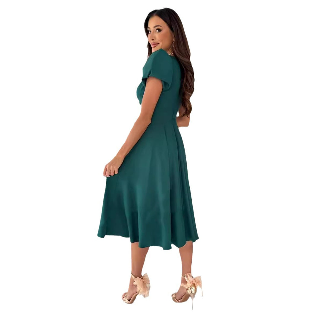Dame Elegant Udfoldet Kjole Stilla