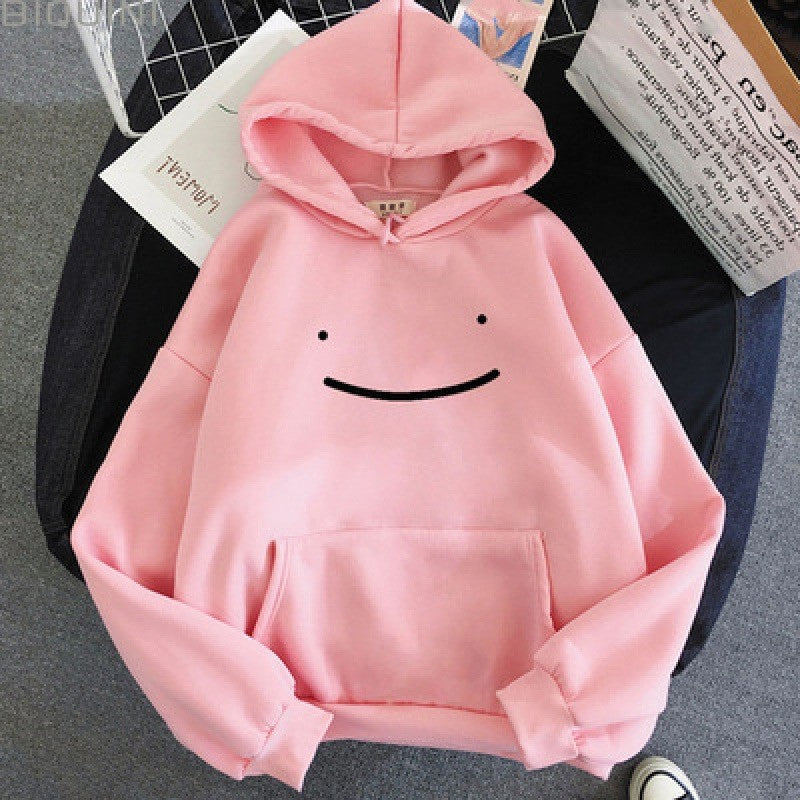 Kvinders hoodie med sjovt ansigt motiv Skovae