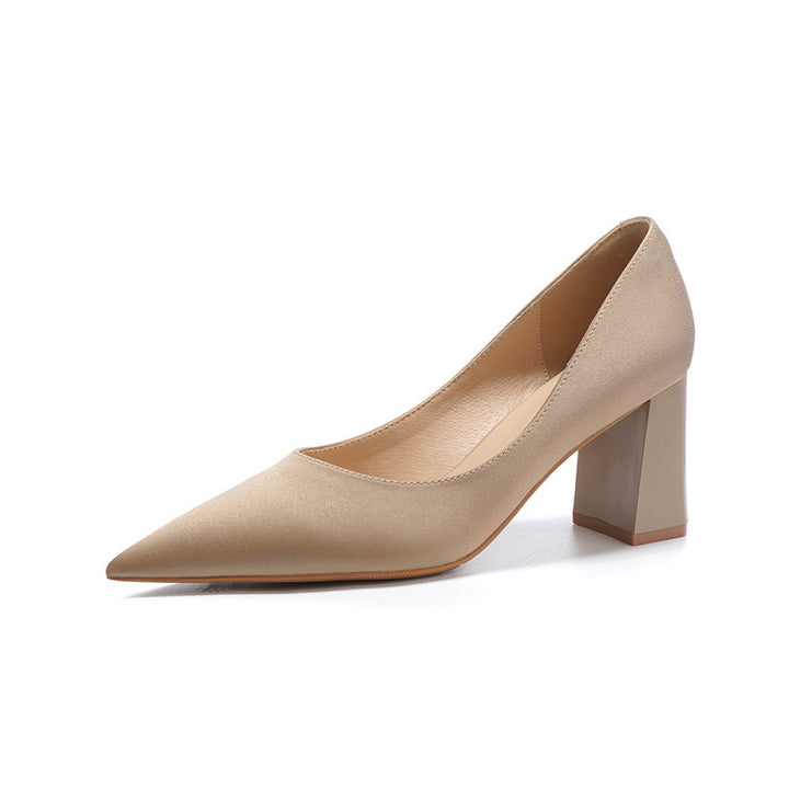 Dame elegante spids blokhæl pumps Stilla