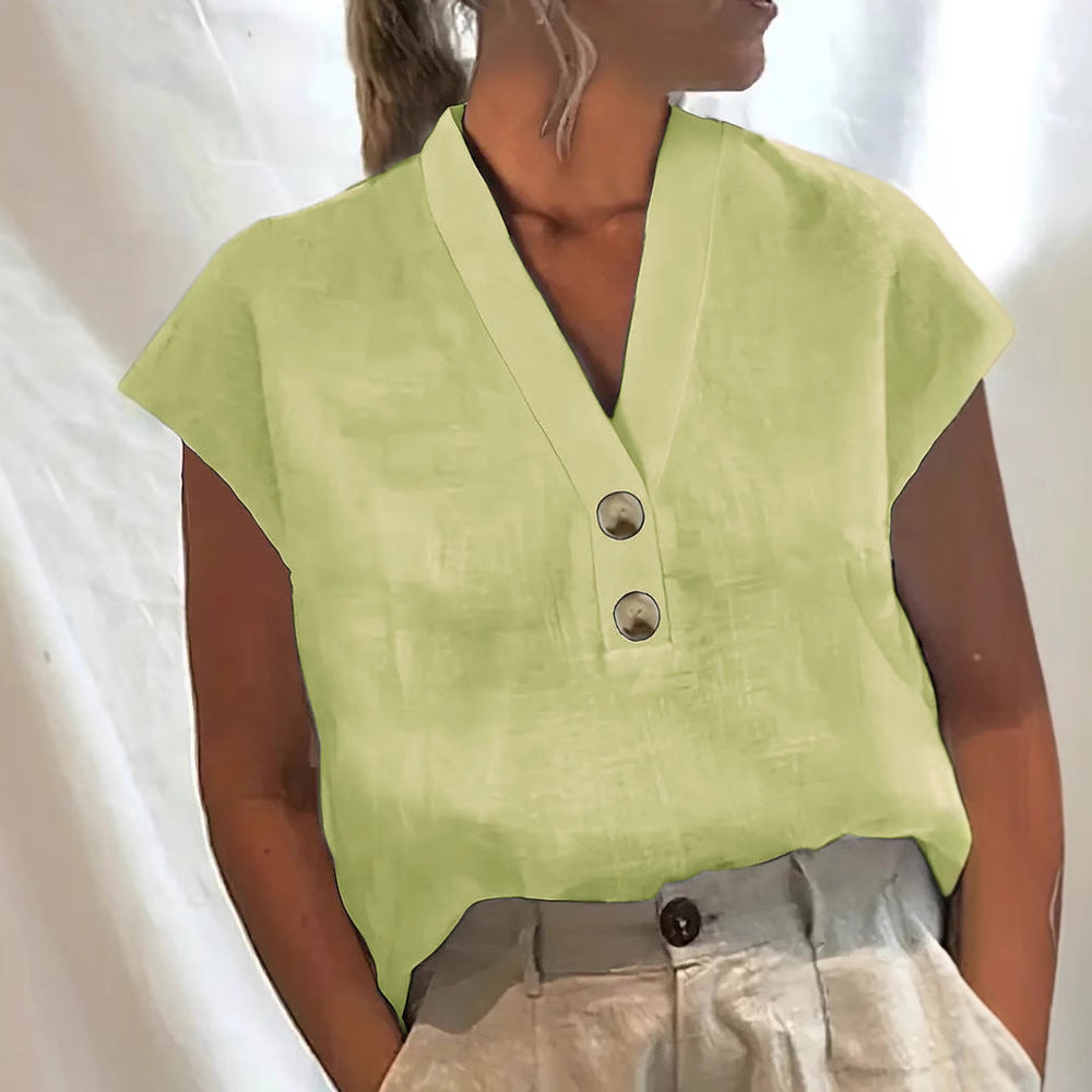 Dame Glitrende V-Pullover Bluse Skovae