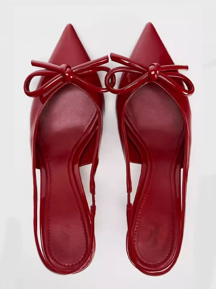 Dame Slingback Pumps med elegant sløjfe-detalje Stilla