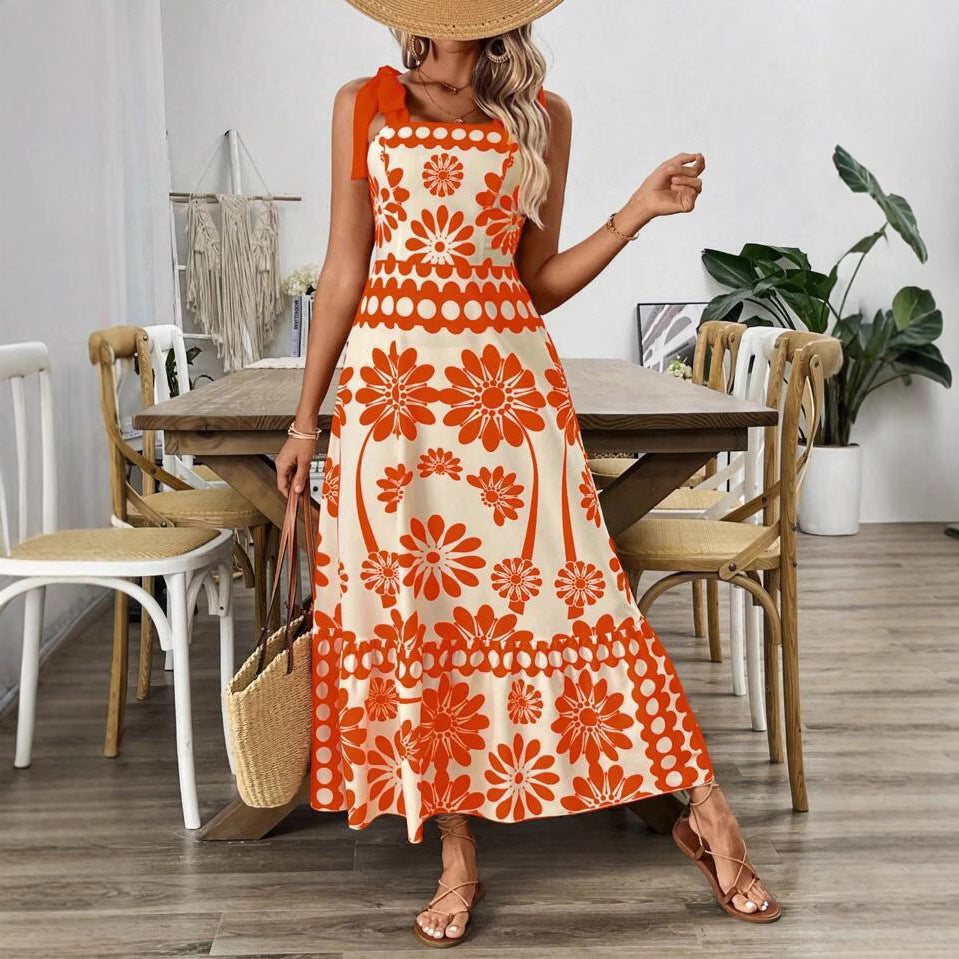 Dame Blomster Maxi Kjole Stilla