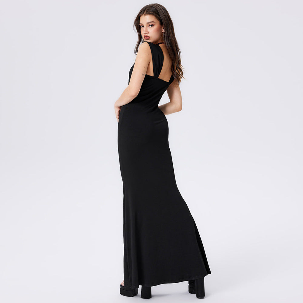 Kvinder fitted maxi kjole med draperingsdetaljer Stilla