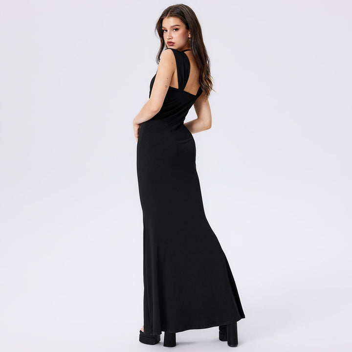 Kvinder fitted maxi kjole med draperingsdetaljer Stilla