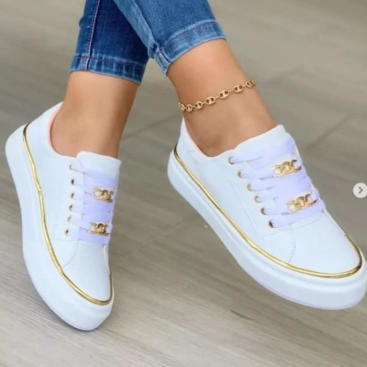 Dame Sneakers med moderne metallic-look og komfortabel sål Stilla