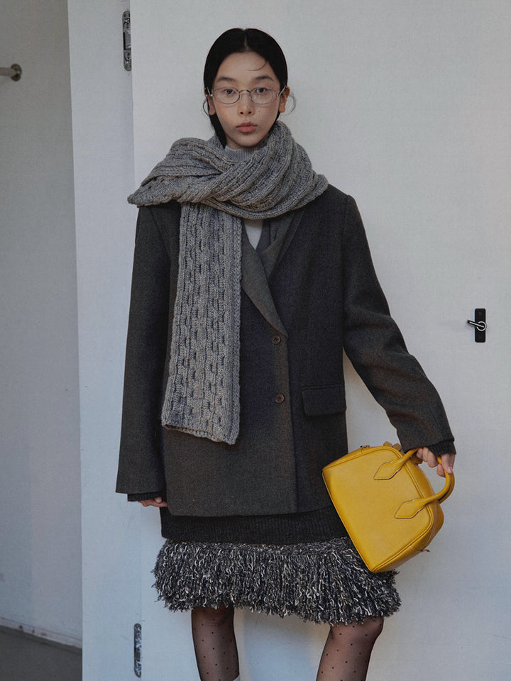 Dame afslappet oversized blazer med struktureret materiale og praktiske lommer Stilla
