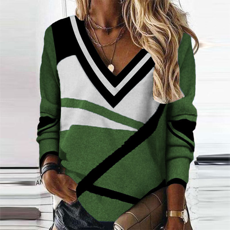 Stilla | Elegant Print V-Hals Mode T-shirt