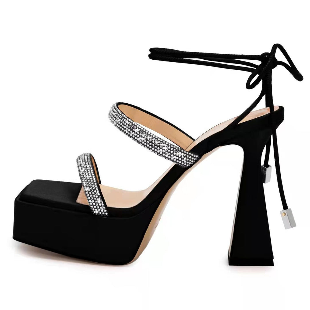 Femme Platform Højhælede Sandaler med Strass-Accenter Stilla