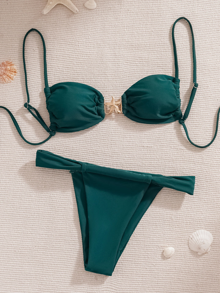 Dame Push-Up Bikinic med glamorøs guld-detalje Skovae
