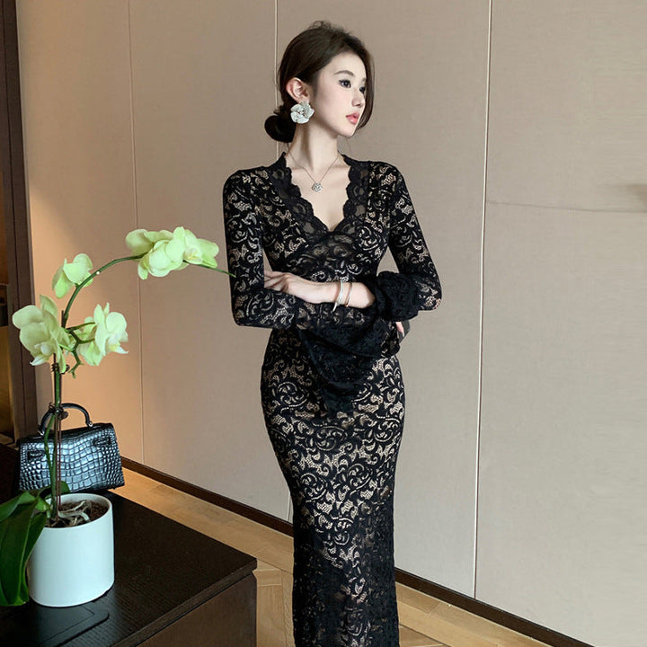 Stilla | Slim Fit Sexet Hullet Blonde Maxi Kjole
