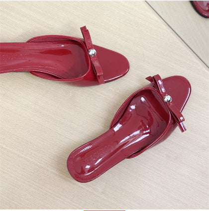 Femme Open-Toe Slide Mules med sløjfedetalje Stilla