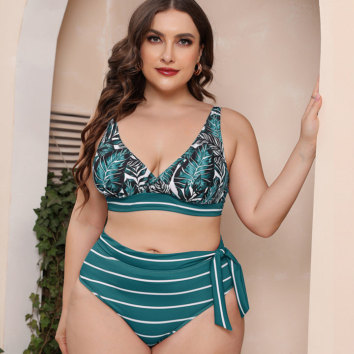 Dame bikini-sæt med blomster top og høj talje underdel Stilla