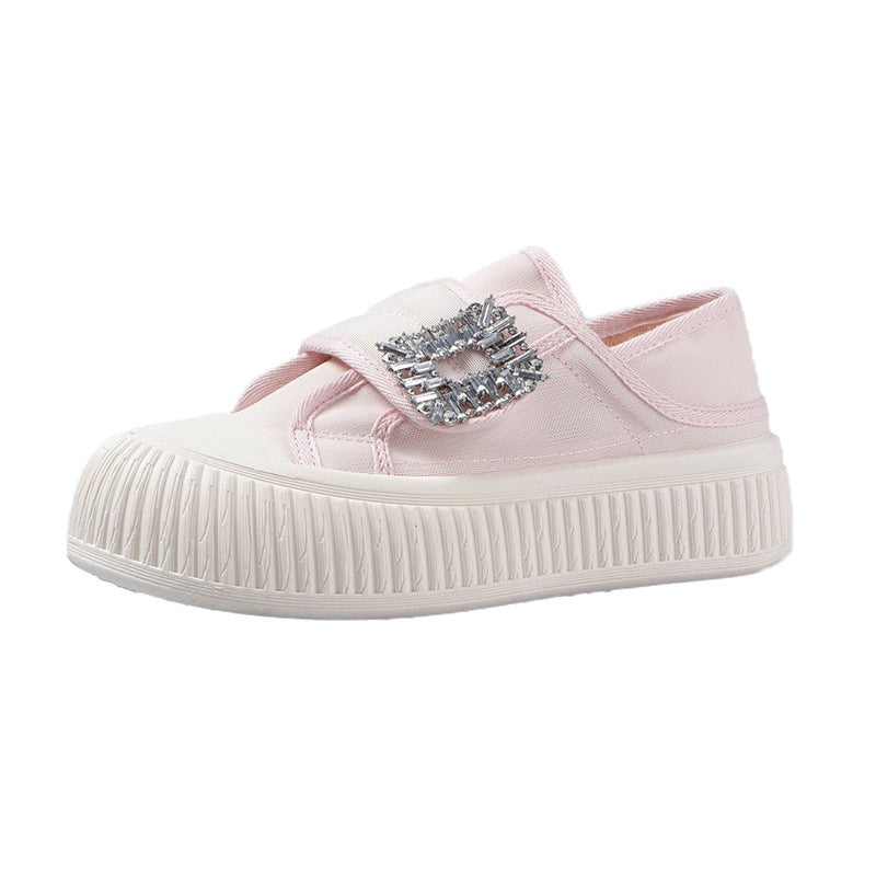 Dame Sneakers med moderne design og strassbesat velcro Stilla