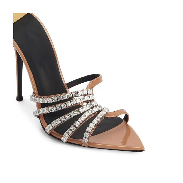 Femme strass-besatte high-heel-mules Stilla