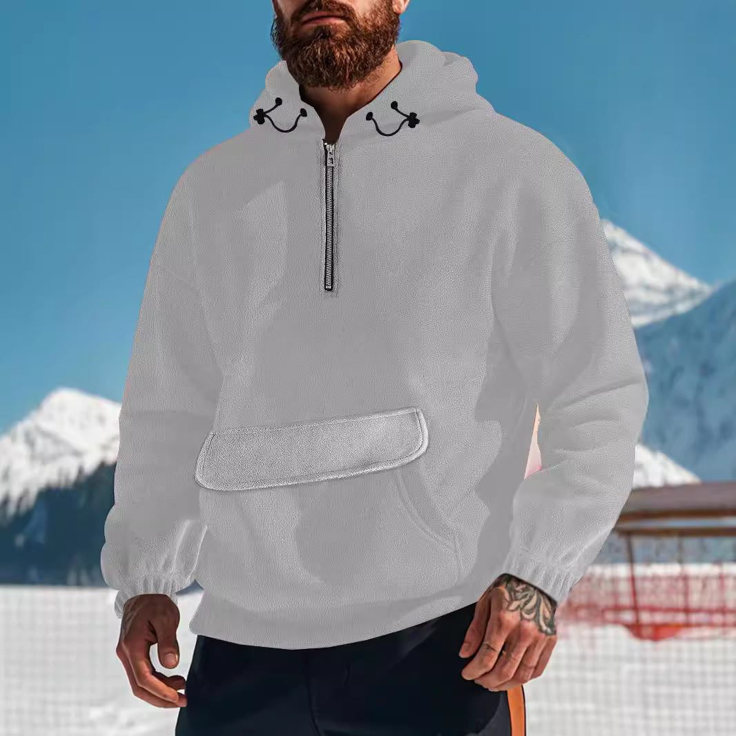Herrer Sporty Fleece-Hættetrøje med praktisk lomdesign og funktionel lynlås Stilla