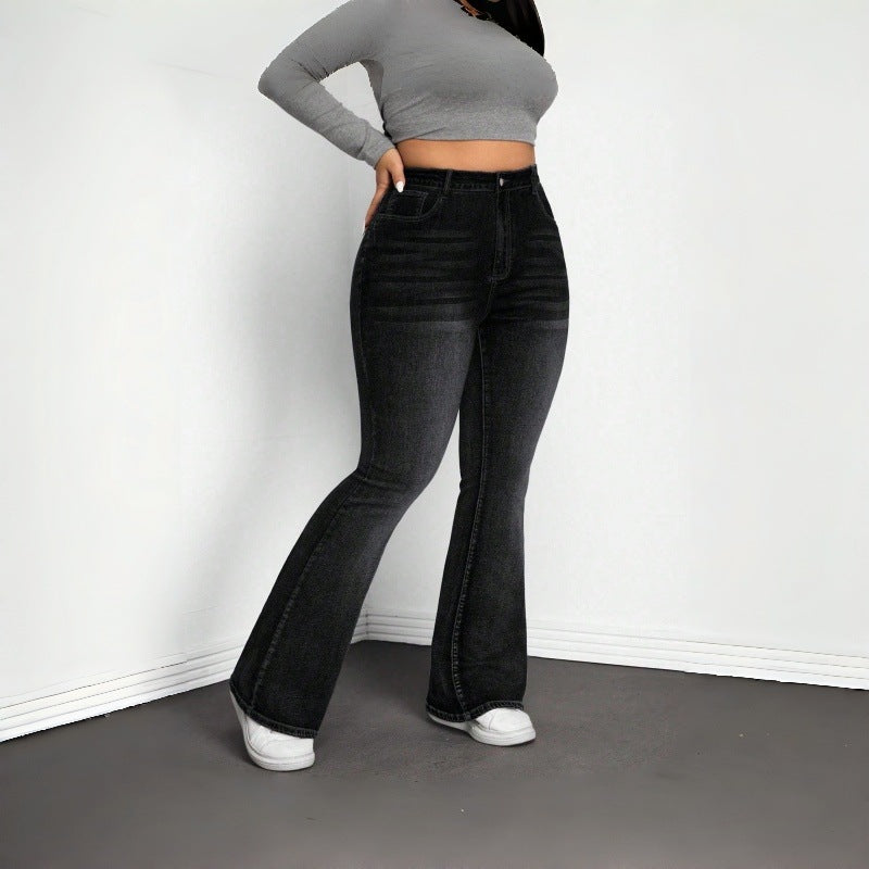 Dame Flared Jeans i vintage-design med høj talje og komfortabel pasform Skovae