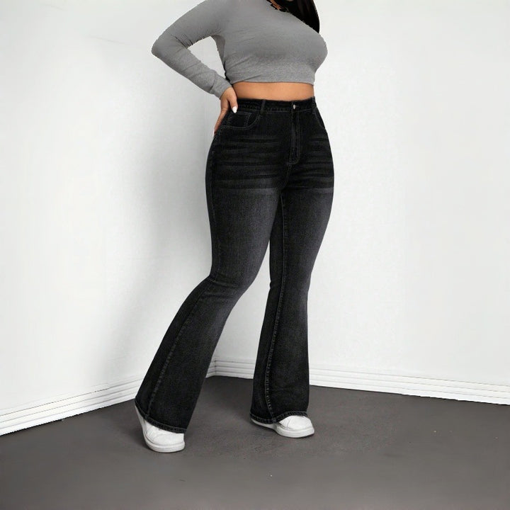 Dame Flared Jeans i vintage-design med høj talje og komfortabel pasform Skovae