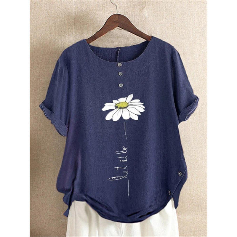 Dame Fritid broderet T-shirt Stilla