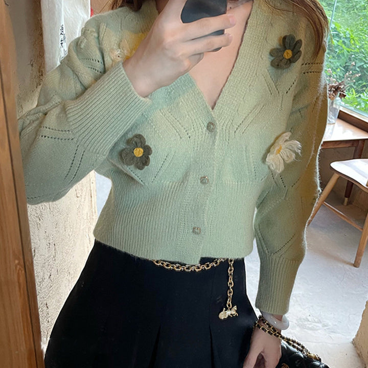 Femme Broderet Lagdelt Strikcardigan Stilla