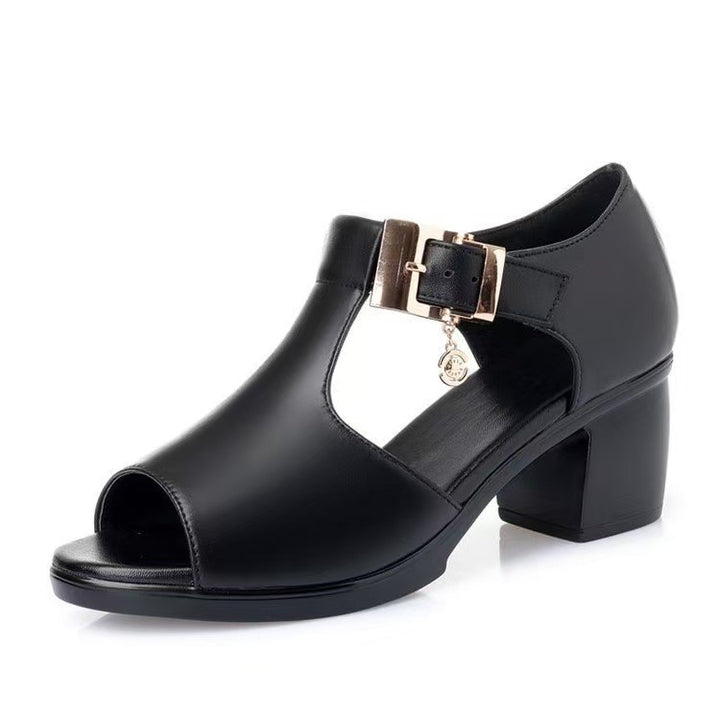 Dame Peep-Toe Sandaler med blokhæle Stilla