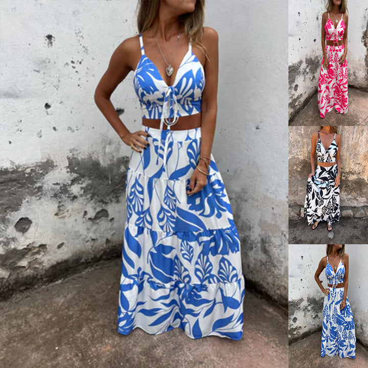 Damer Bohemian Floral To-delt Maxi-Sæt Stilla