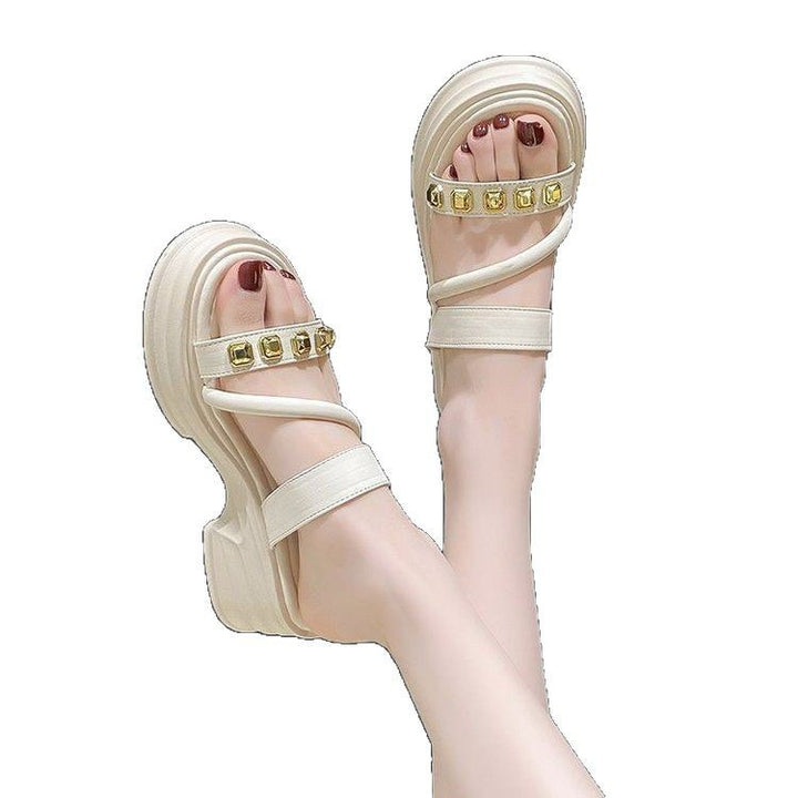 Dame Trendy platform-sandaler med gyldne accenter og komfortabel dæmpning Stilla