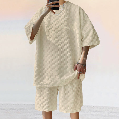 Dame moderne oversized kortærmet sæt med struktureret design Stilla