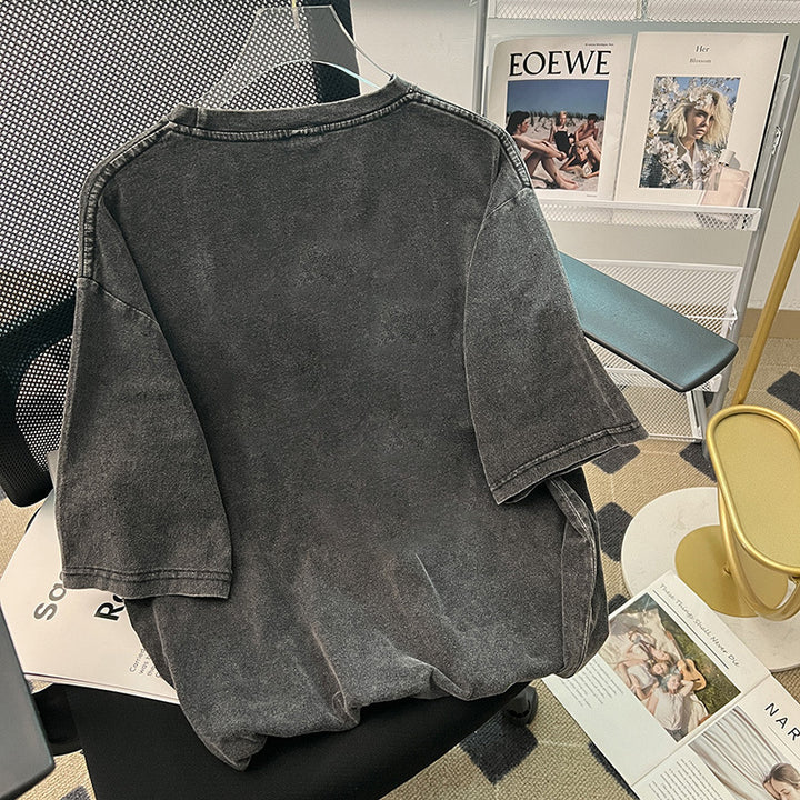 Dame T-shirt med kunstnerisk Tom og Jerry tryk og afslappet snit Stilla