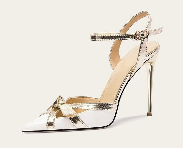 Femme Elegante Spids-Tå Høj-Hæl Slingback Sandaler Stilla