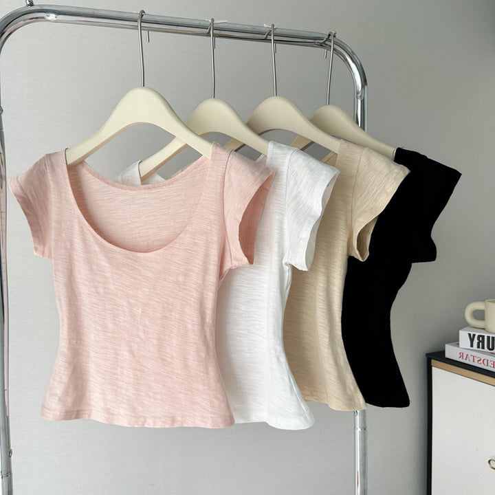Dame Kortærmet Rundhals Basic T-shirt Stilla